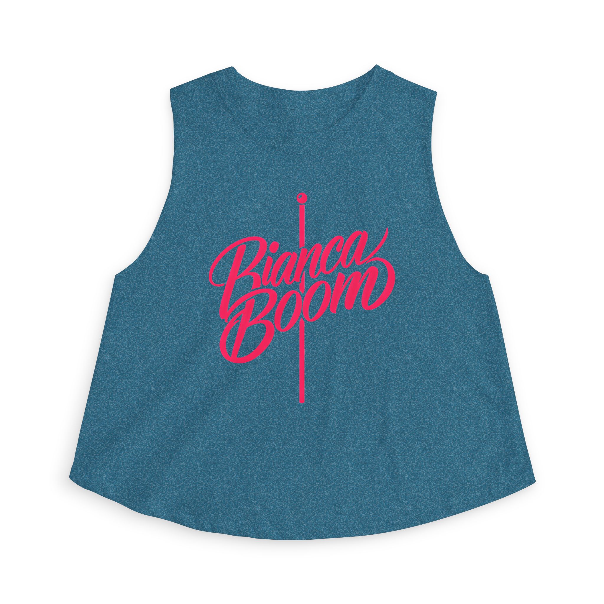 Bianca Boom Crop Top — Pink Script Women’s Tank - Image 17