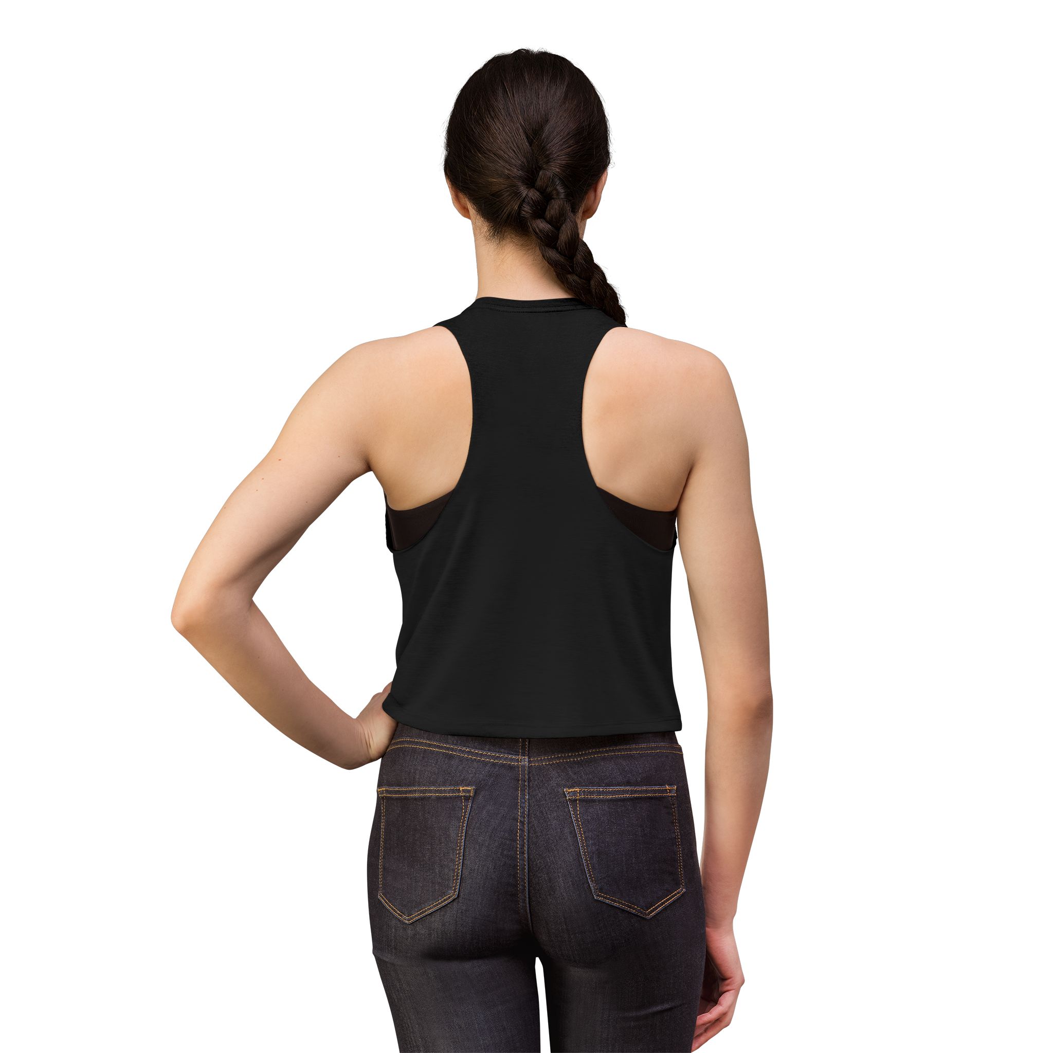 Bianca Boom Crop Top — Pink Script Women’s Tank - Image 8