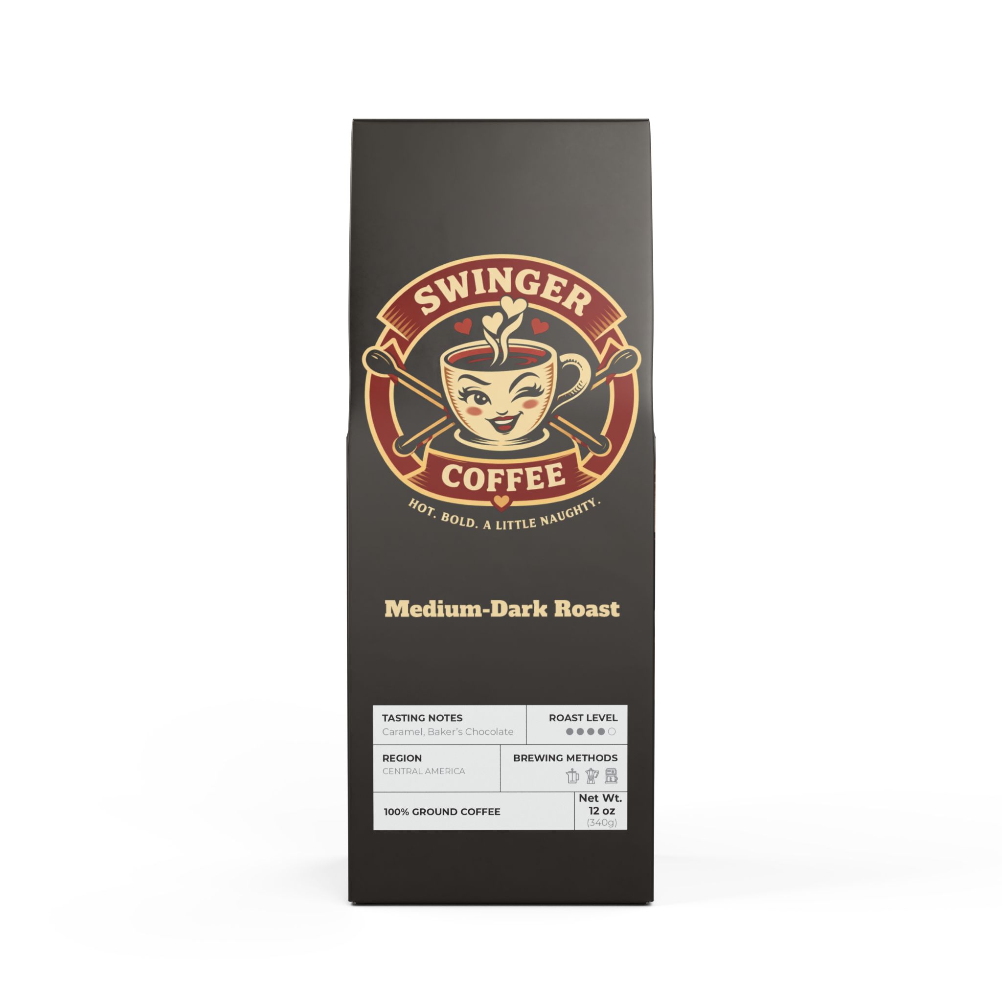 Swinger Coffee – Medium-Dark Roast, 12oz