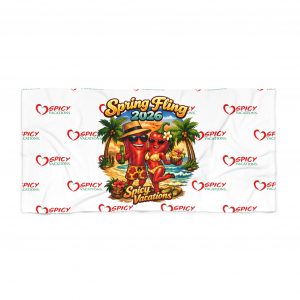Spring Fling 2026 Beach Towel - Spicy Vacations Tropical Sun & Palm Design