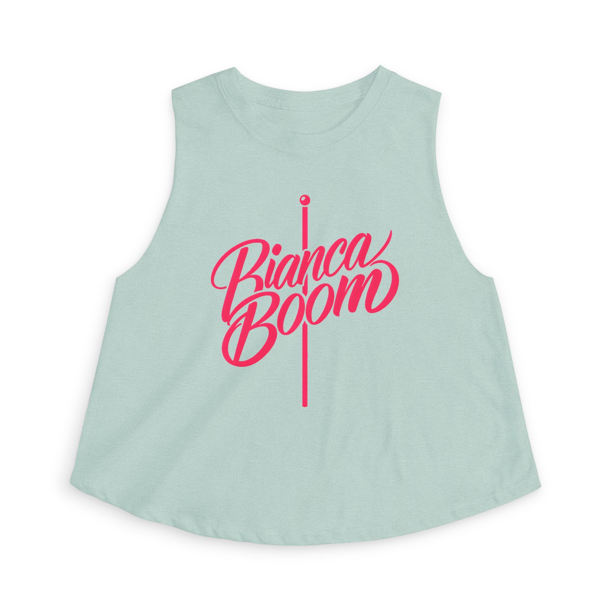 Bianca Boom Crop Top — Pink Script Women’s Tank - Image 9