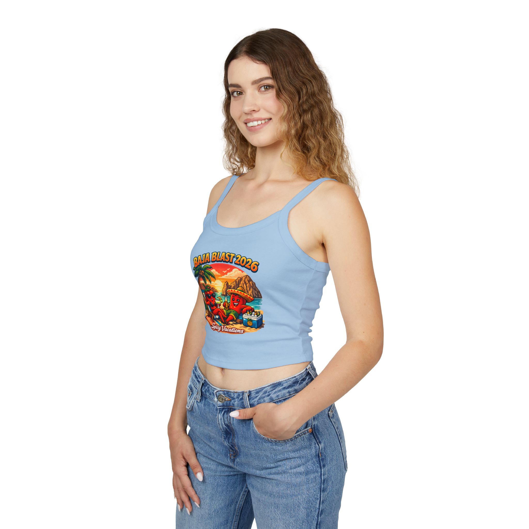 Baja Blast 2026 Crop Tank — 'Spicy Vacations' Beach Graphic - Image 16