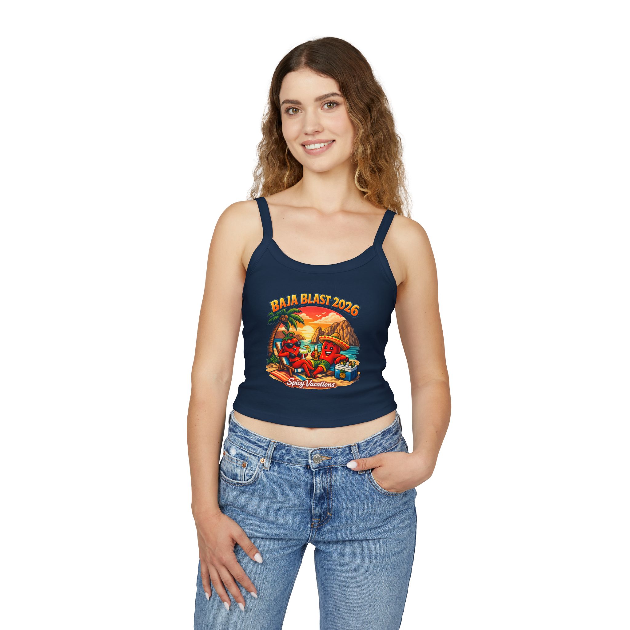 Baja Blast 2026 Crop Tank — 'Spicy Vacations' Beach Graphic - Image 27