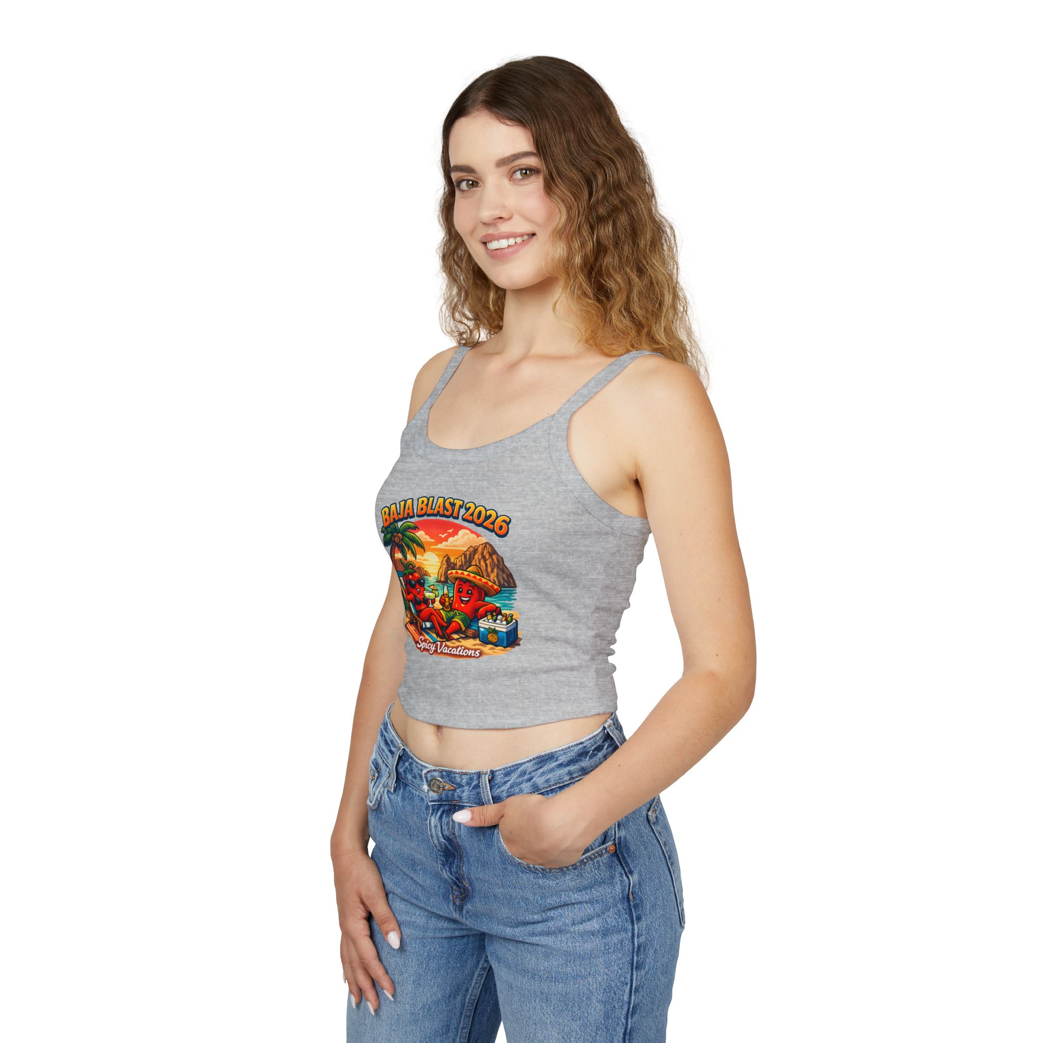 Baja Blast 2026 Crop Tank — 'Spicy Vacations' Beach Graphic - Image 22