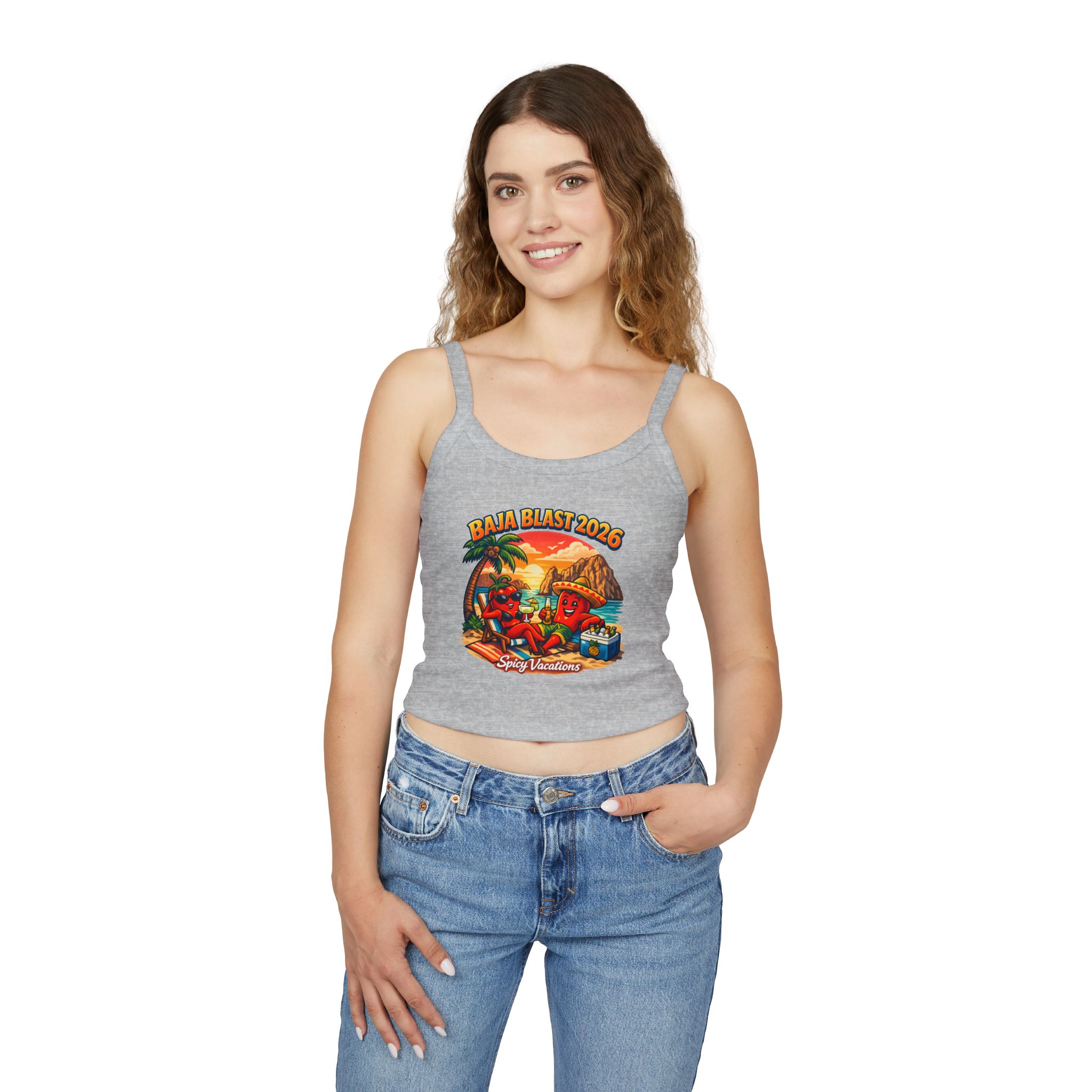 Baja Blast 2026 Crop Tank — 'Spicy Vacations' Beach Graphic - Image 21