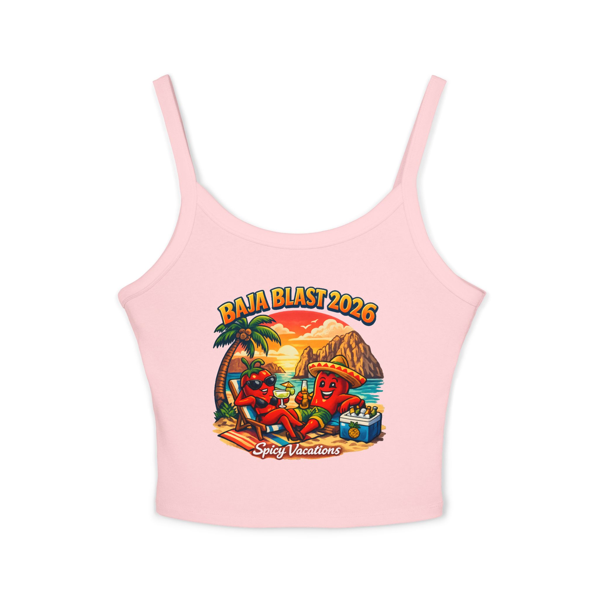 Baja Blast 2026 Crop Tank — 'Spicy Vacations' Beach Graphic - Image 31