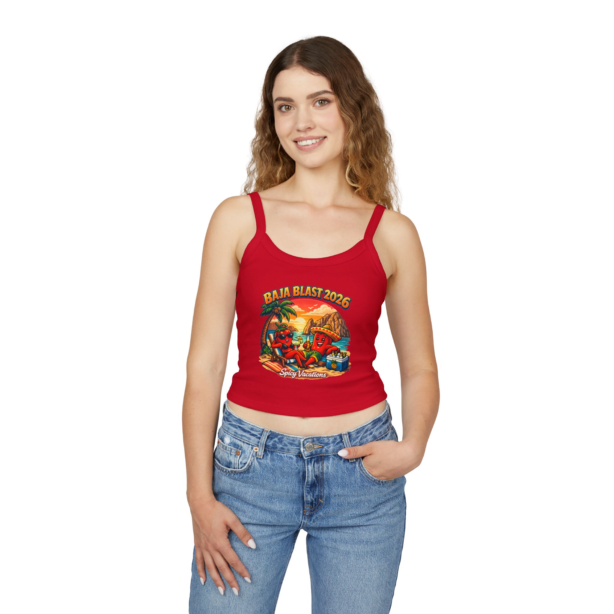 Baja Blast 2026 Crop Tank — 'Spicy Vacations' Beach Graphic - Image 39
