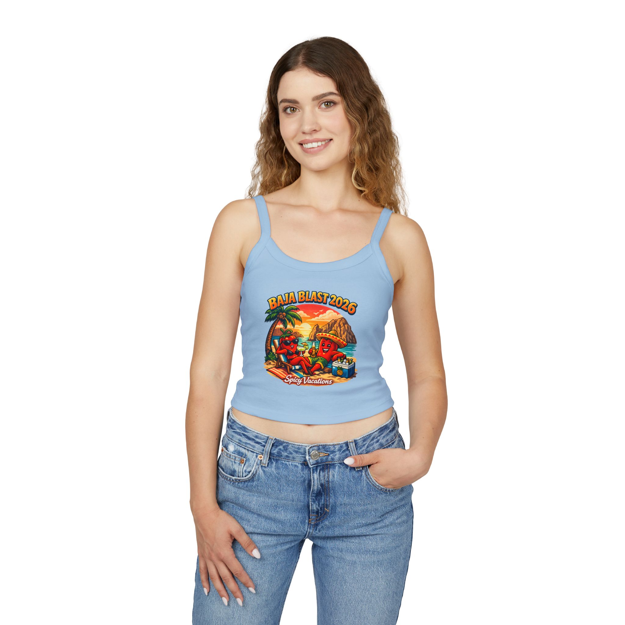 Baja Blast 2026 Crop Tank — 'Spicy Vacations' Beach Graphic - Image 15