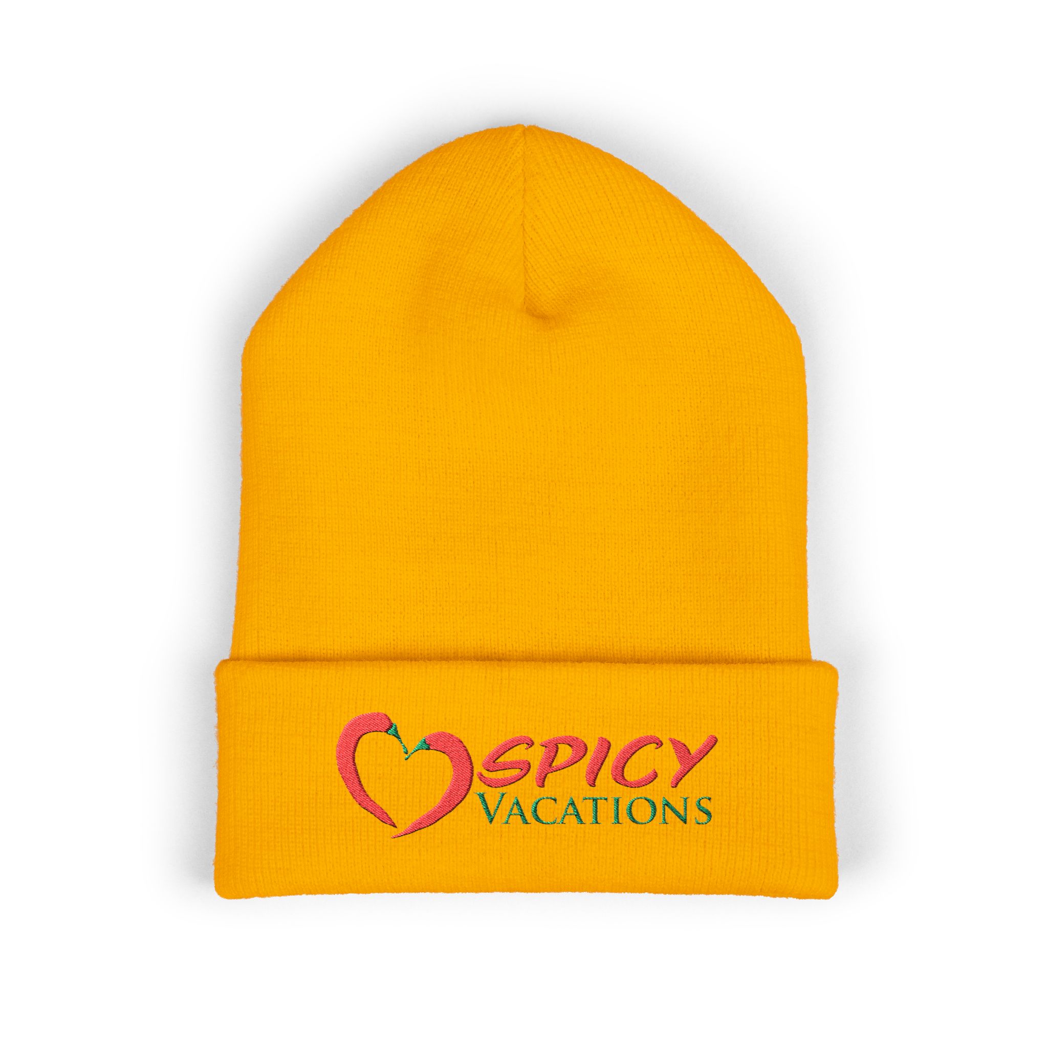 Embroidered 'Spicy Vacations' Cuffed Beanie — 10 Colors - Image 2