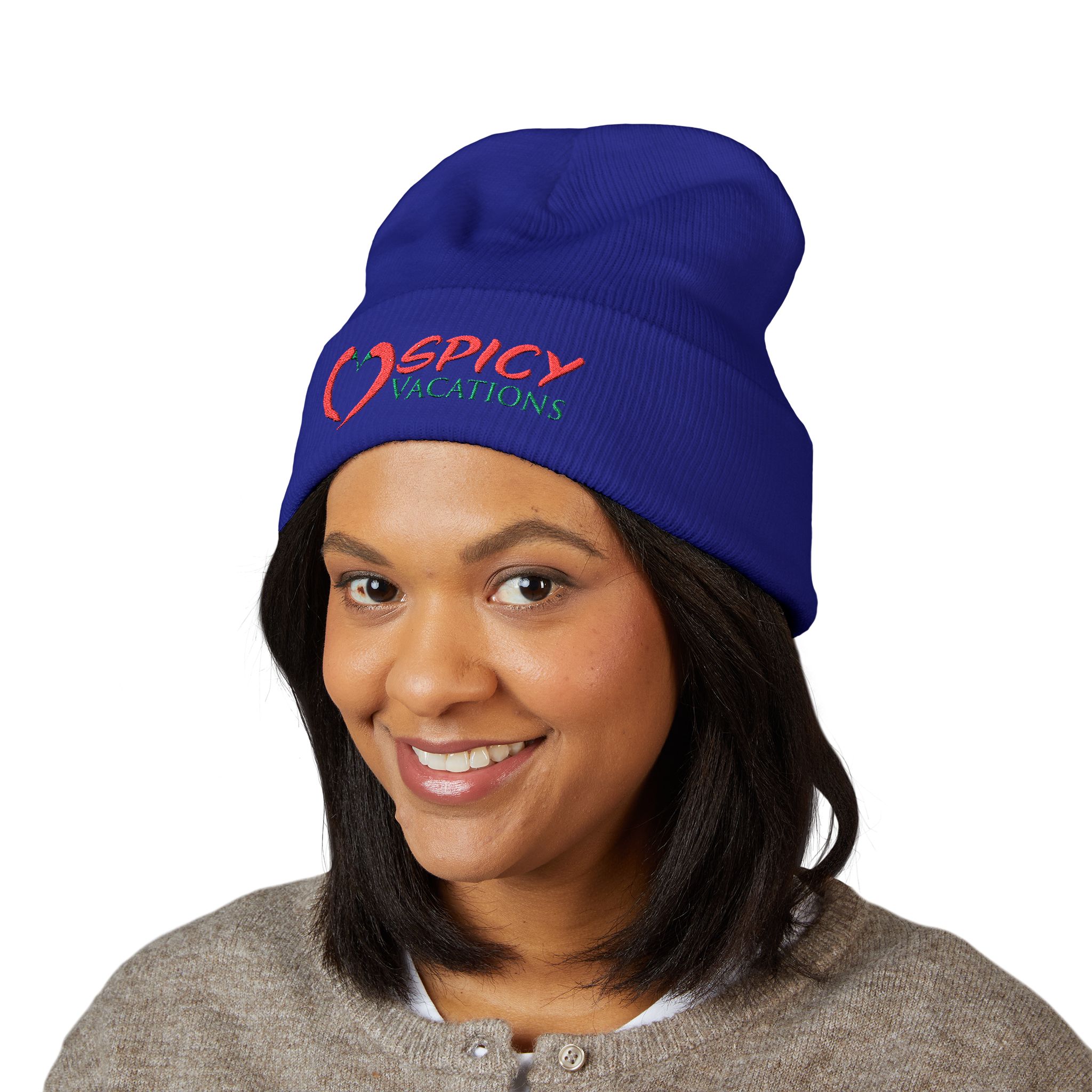 Embroidered 'Spicy Vacations' Cuffed Beanie — 10 Colors - Image 23