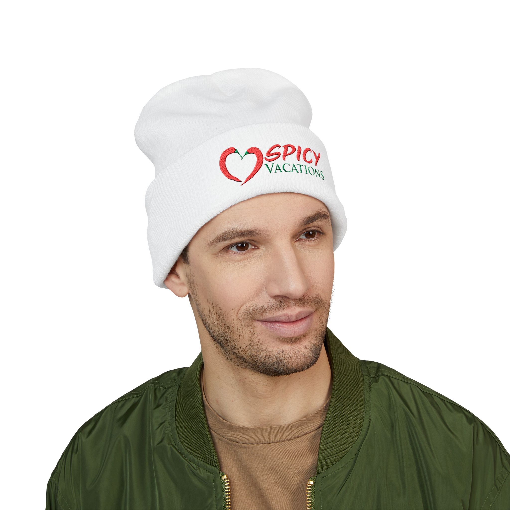 Embroidered 'Spicy Vacations' Cuffed Beanie — 10 Colors - Image 10