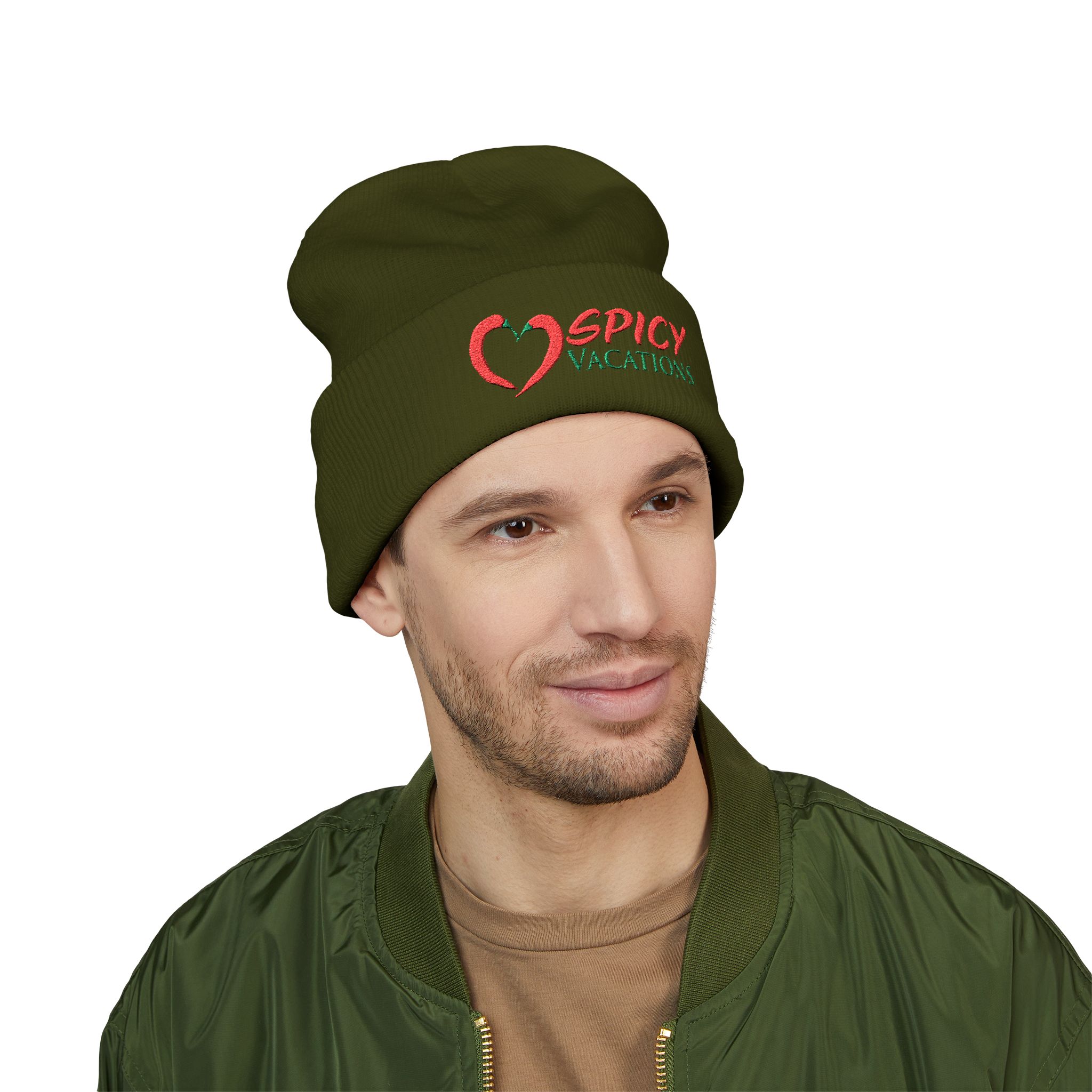 Embroidered 'Spicy Vacations' Cuffed Beanie — 10 Colors - Image 15