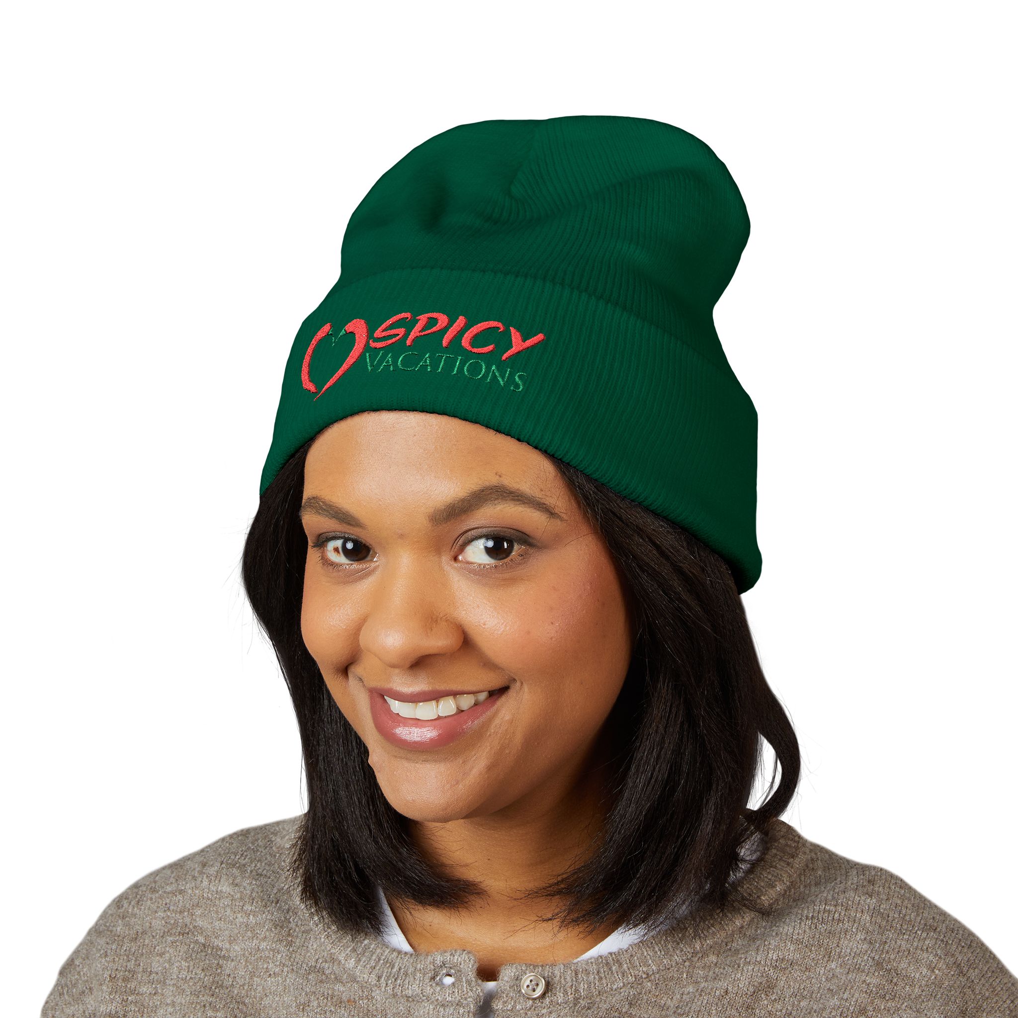 Embroidered 'Spicy Vacations' Cuffed Beanie — 10 Colors - Image 18