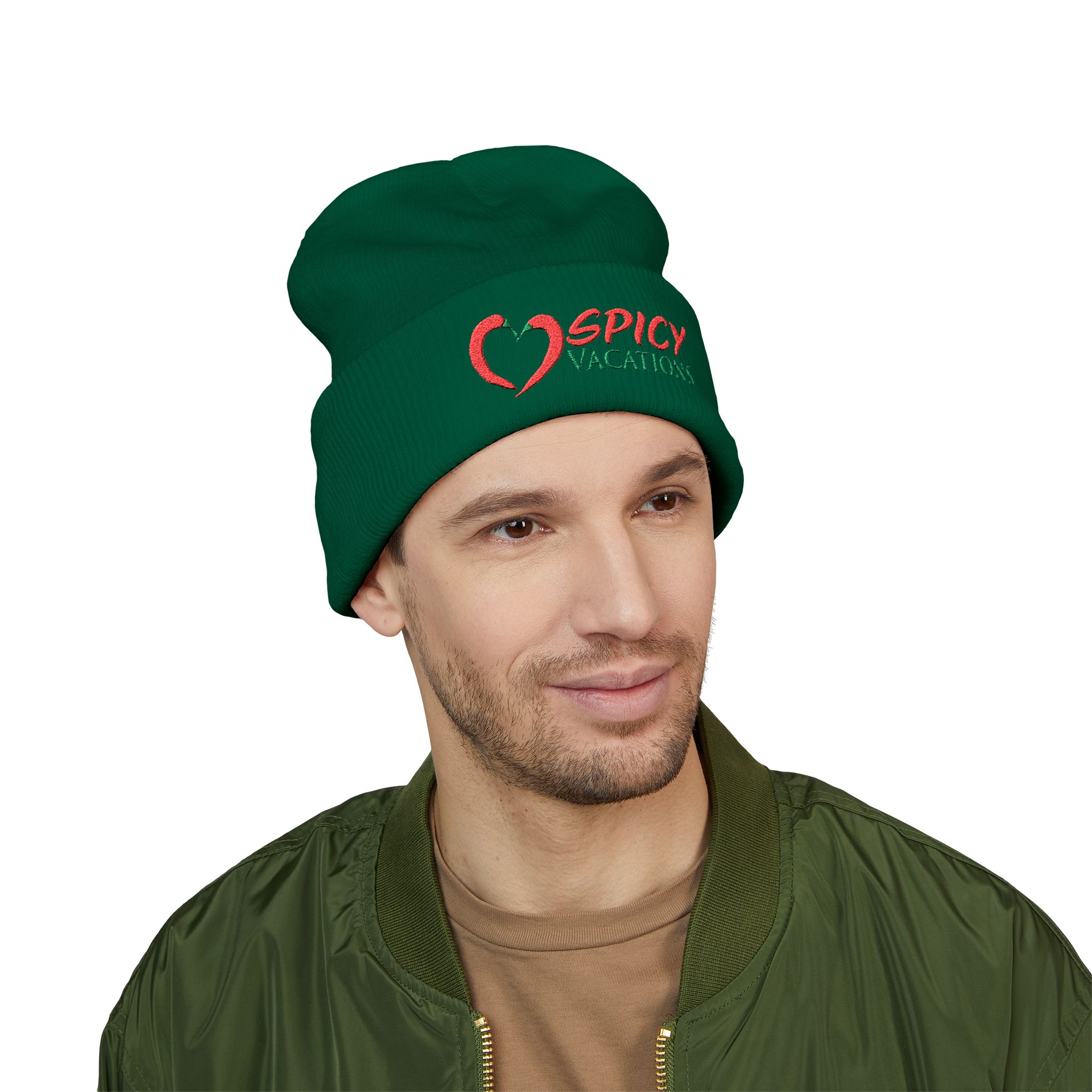 Embroidered 'Spicy Vacations' Cuffed Beanie — 10 Colors - Image 20