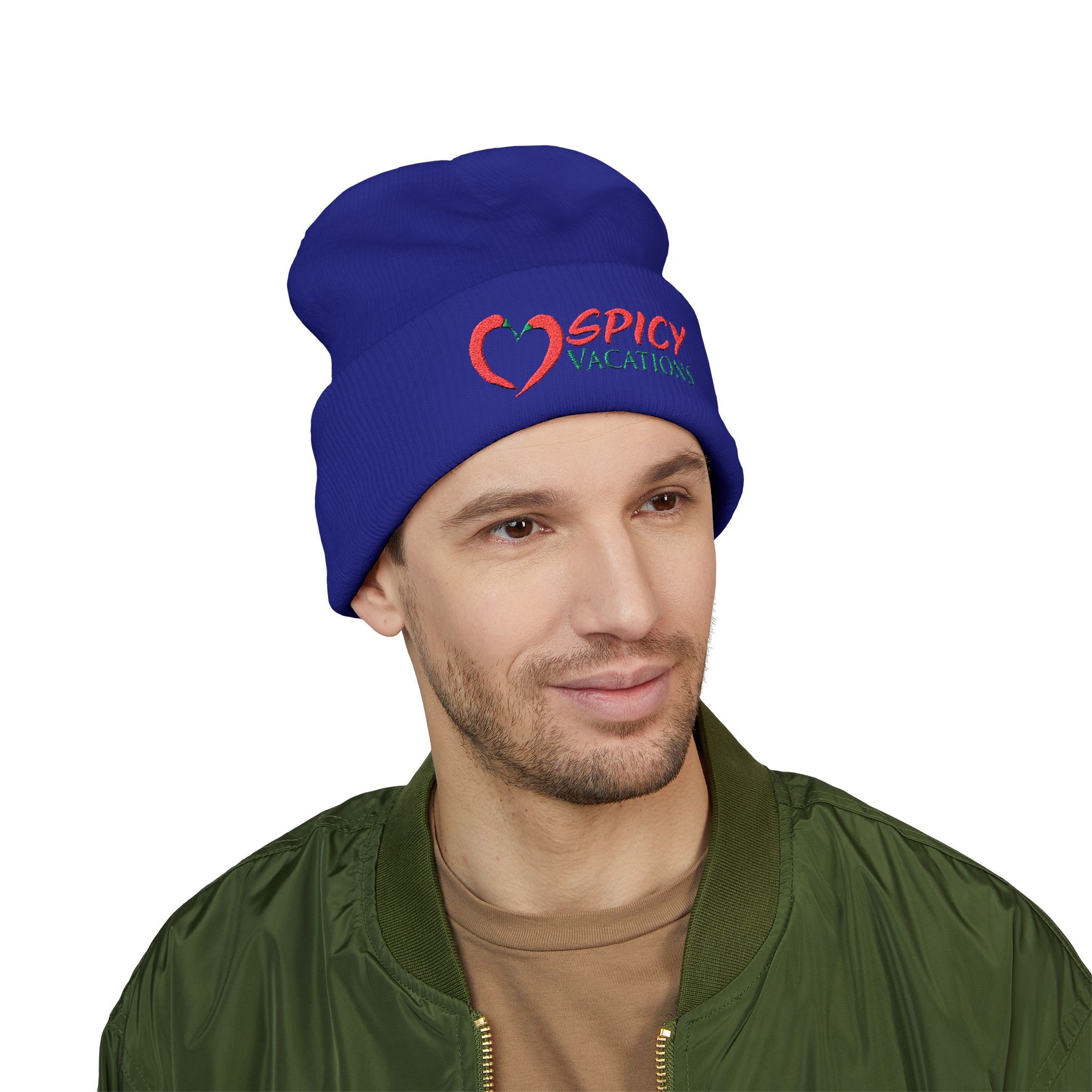 Embroidered 'Spicy Vacations' Cuffed Beanie — 10 Colors - Image 25