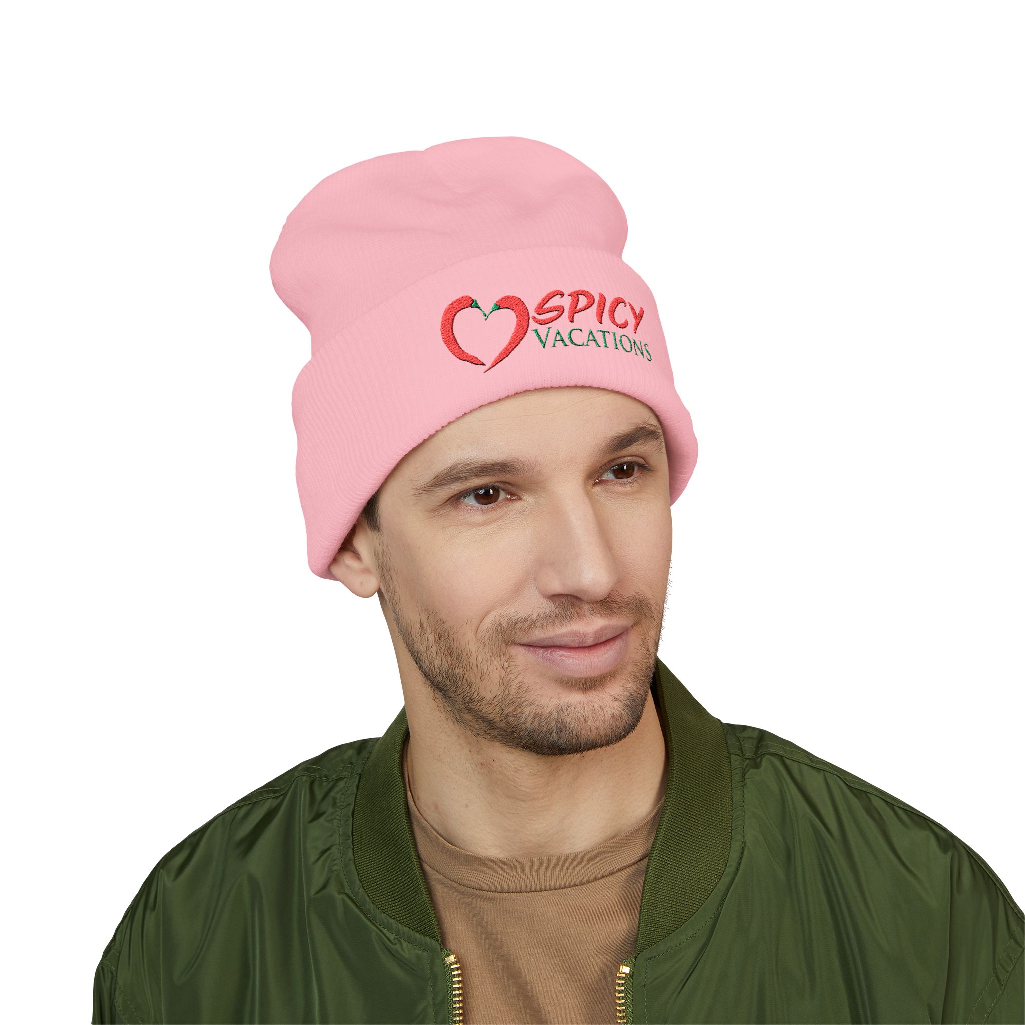 Embroidered 'Spicy Vacations' Cuffed Beanie — 10 Colors - Image 40