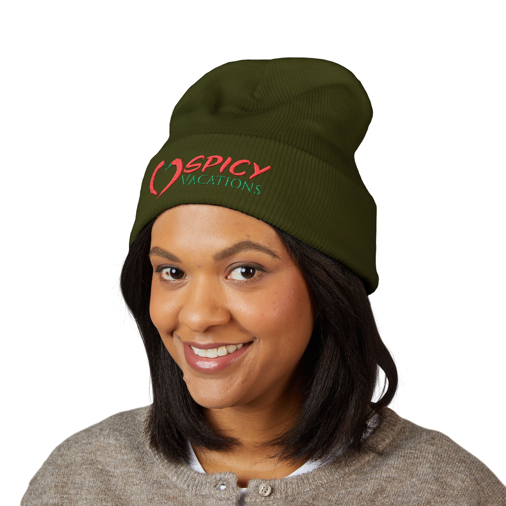 Embroidered 'Spicy Vacations' Cuffed Beanie — 10 Colors - Image 13