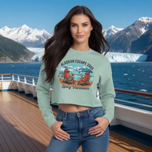 Cropped Sweatshirt — 'Alaskan Escape 2026' Spicy Vacations Graphic