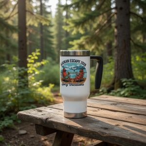 Alaskan Escape Spicy Vacation Travel Mug — 14oz Stainless Steel with Handle