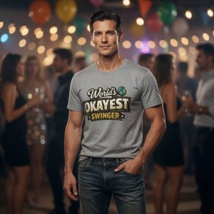World's Okayest Swinger T-Shirt — Funny Novelty Graphic Tee